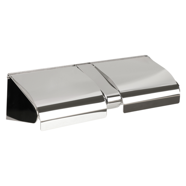 Metlam Lockable And Hooded Double Toilet Roll Holder In Polished Stainless Steel