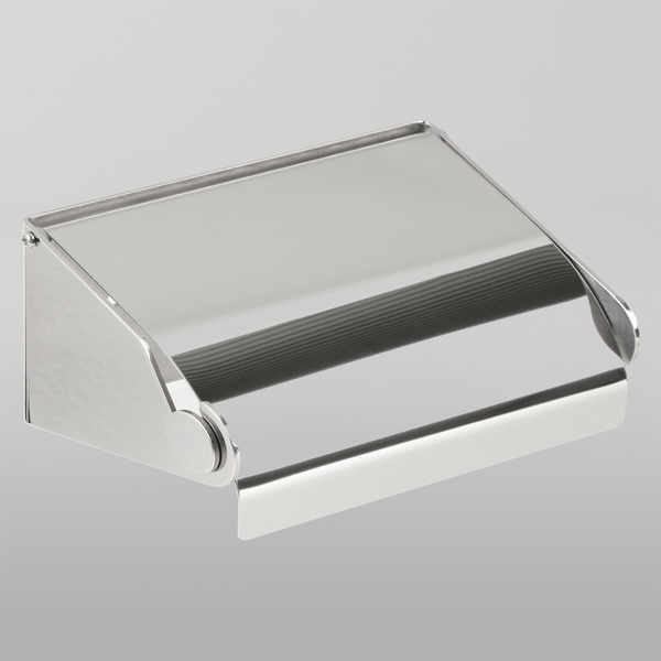 Metlam Hooded Single Toilet Roll Holder In Polished Stainless Steel