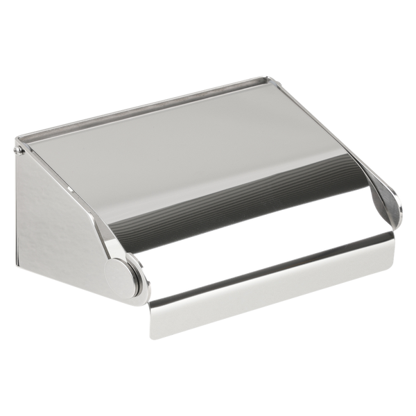 Metlam Hooded Single Toilet Roll Holder In Polished Stainless Steel