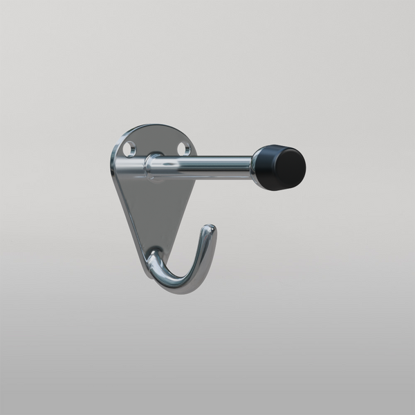 Metlam Hat And Coat Hook With Bumper Visible Fix In Bright Chrome Plate