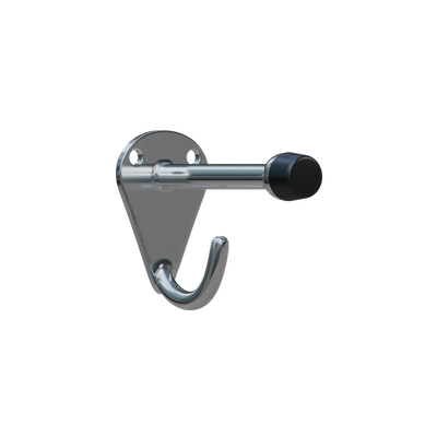 Metlam Hat And Coat Hook With Bumper Visible Fix In Bright Chrome Plate