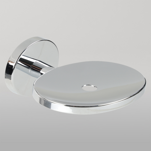 Metlam Soap Dish With Drain Hole In Bright Chrome Plate