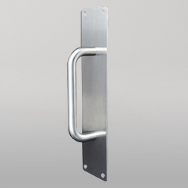 Metlam Pull Handle With Plate In Satin Stainless Steel