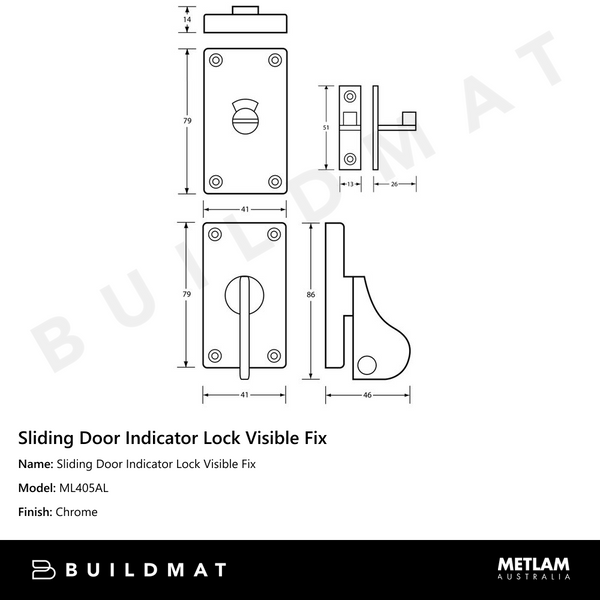 Metlam Sliding Door Indicator Lock Visible Fix