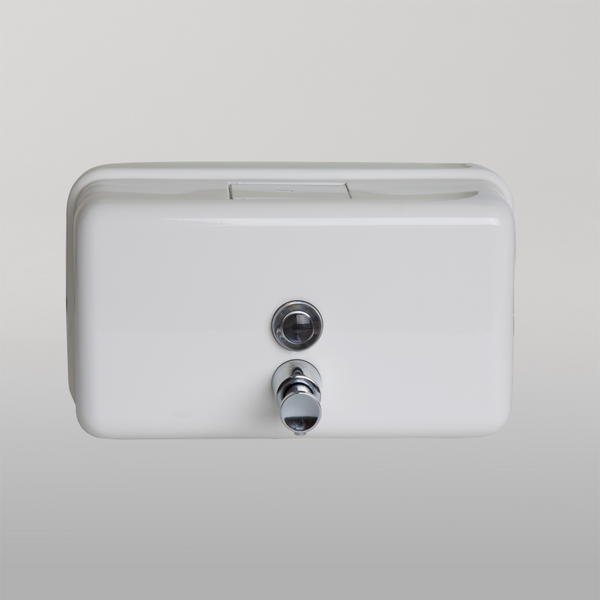 Metlam Horizontal Soap Dispenser In White Powder Coat