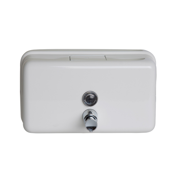 Metlam Horizontal Soap Dispenser In White Powder Coat
