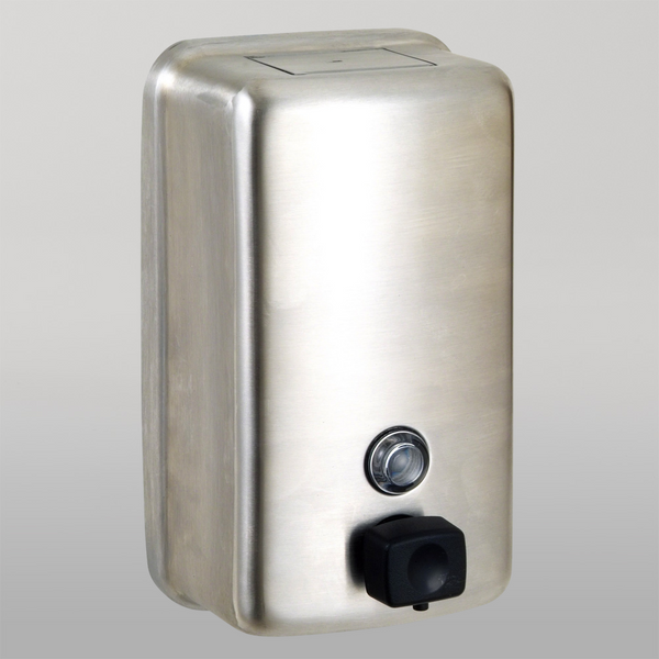 Metlam Ellipse Button Pump Soap Dispenser In Satin Stainless Steel