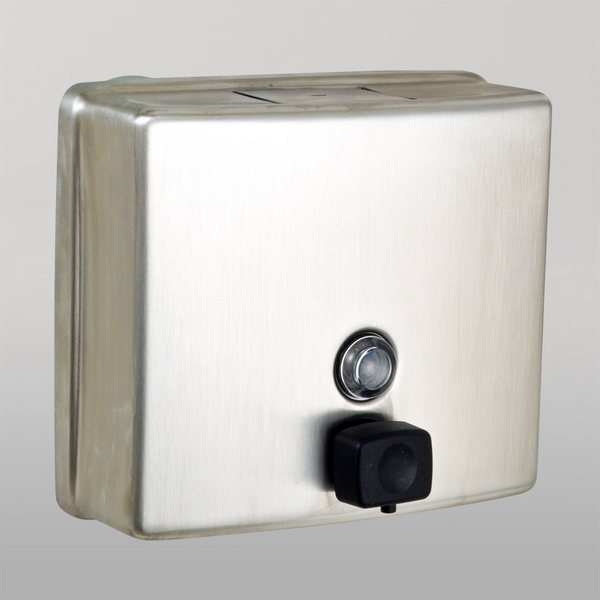 Metlam Square Button Pump Soap Dispenser In Satin Stainless Steel