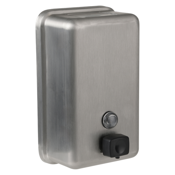 Metlam Vertical Button Pump Soap Dispenser In Satin Stainless Steel