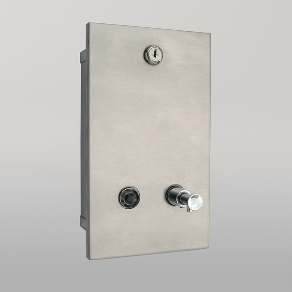 Metlam Recessed Vertical Soap Dispenser In Satin Stainless Steel