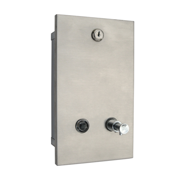 Metlam Recessed Vertical Soap Dispenser In Satin Stainless Steel