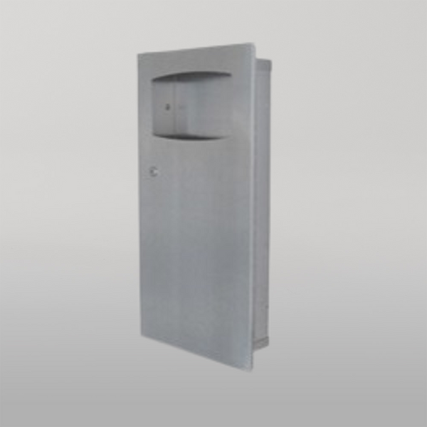 Metlam Recessed Waste Receptacle In Satin Stainless Steel