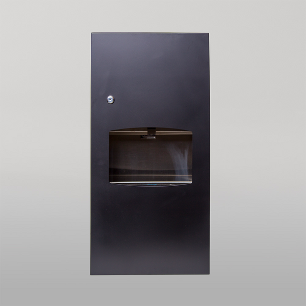 Metlam Paper Towel Dispenser And Waste Receptacle 6.5L Surface Mounted In Designer Black