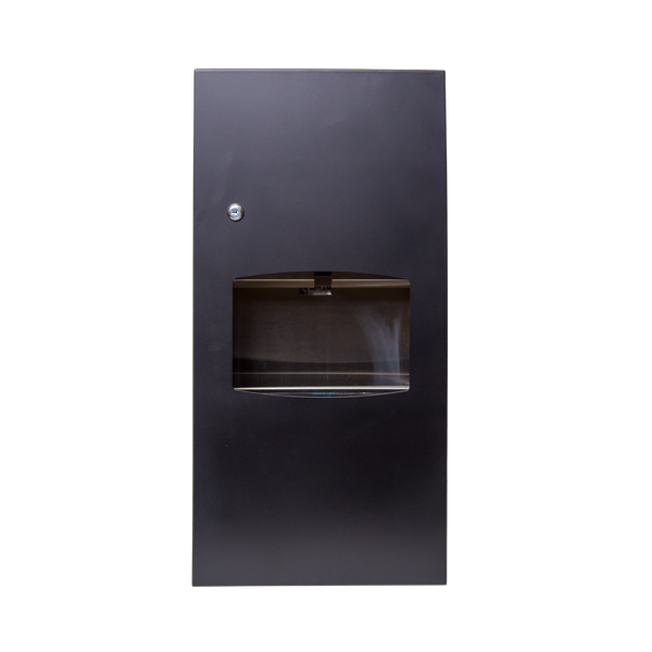 Metlam Paper Towel Dispenser And Waste Receptacle 6.5L Surface Mounted In Designer Black