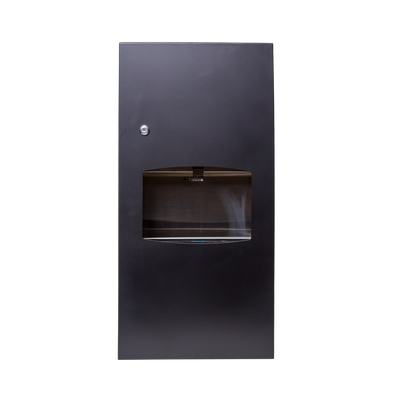 Metlam Paper Towel Dispenser And Waste Receptacle 6.5L Surface Mounted In Designer Black