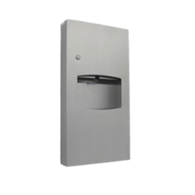 Metlam Paper Towel Dispenser And Waste Receptacle 6.5L Surface Mounted In Satin Stainless Steel