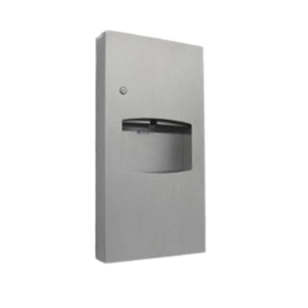Metlam Paper Towel Dispenser And Waste Receptacle 6.5L Surface Mounted In Satin Stainless Steel