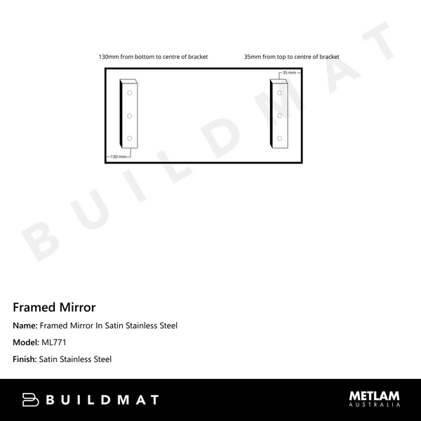 Metlam Framed Mirror In Satin Stainless Steel