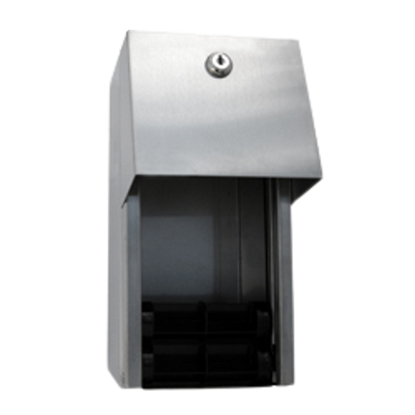 Metlam Double Toilet Roll Dispenser With Rollers In Satin Stainless Steel
