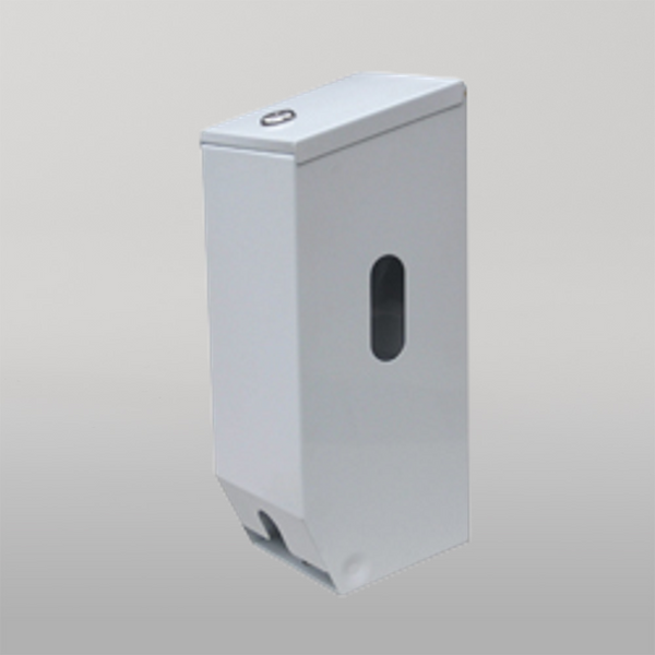 Metlam Double Toilet Roll Dispenser In White Powder Coat