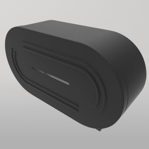 Metlam Double Jumbo Toilet Roll Dispenser In Designer Black