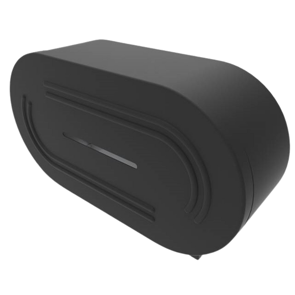 Metlam Double Jumbo Toilet Roll Dispenser In Designer Black
