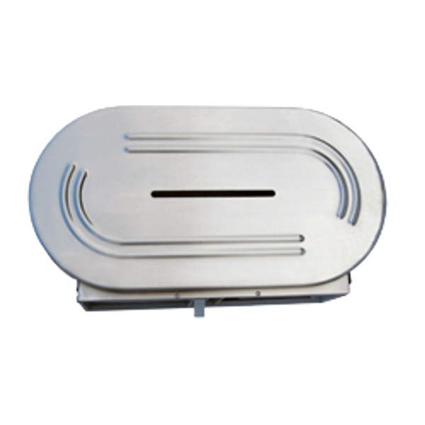 Metlam Double Jumbo Toilet Roll Dispenser In Satin Stainless Steel