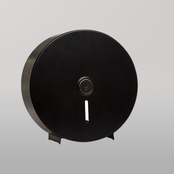 Metlam Lockable Jumbo Toilet Roll Dispenser In Designer Black