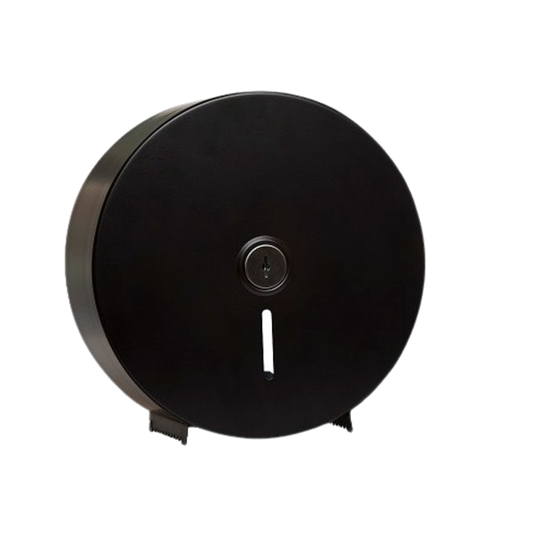 Metlam Lockable Jumbo Toilet Roll Dispenser In Designer Black