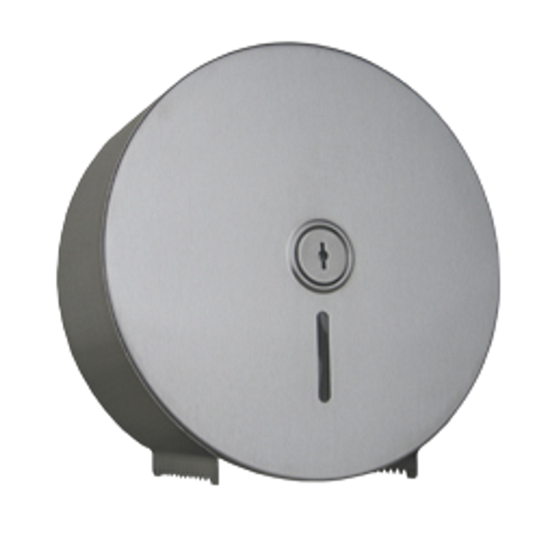 Metlam Jumbo Toilet Roll Round Dispenser In Satin Stainless Steel