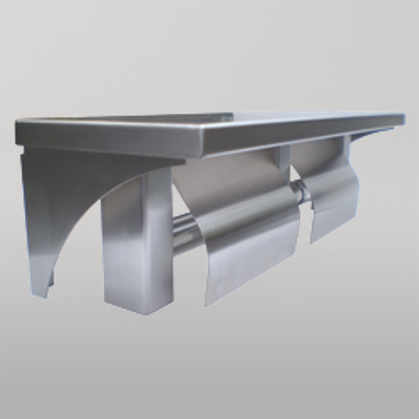 Metlam Double Toilet Roll Holder And Shelf In Satin Stainless Steel