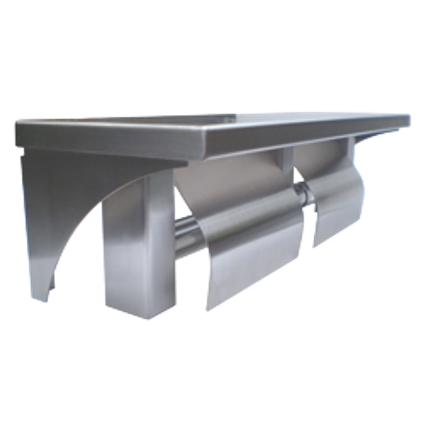 Metlam Double Toilet Roll Holder And Shelf In Satin Stainless Steel