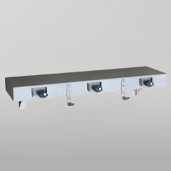 Metlam Utility Shelf With Holders, Hooks And Rail In Satin Stainless Steel