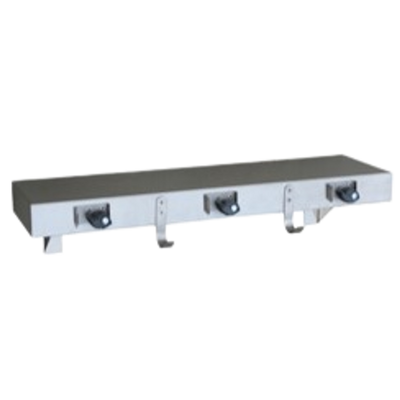 Metlam Utility Shelf With Holders, Hooks And Rail In Satin Stainless Steel