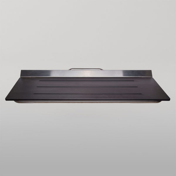 Metlam Accessible Folding Shower Seat With 3 Bevelled Slots Compact Laminate In Designer Black