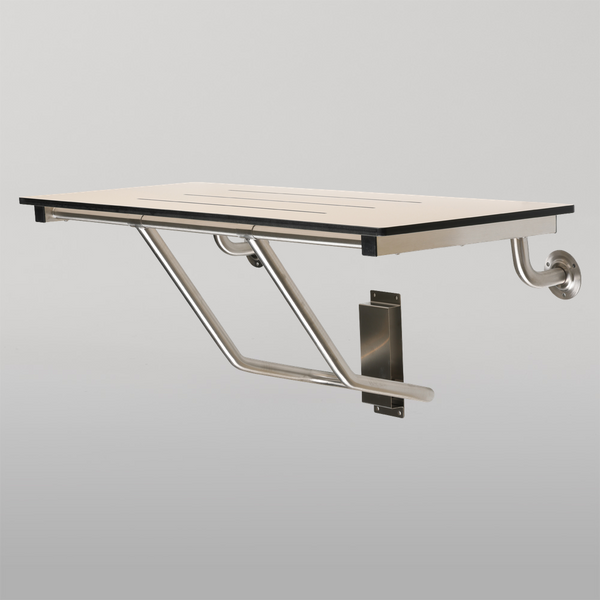 Metlam Accessible Folding Shower Seat With 3 Bevelled Slots In Phenolic
