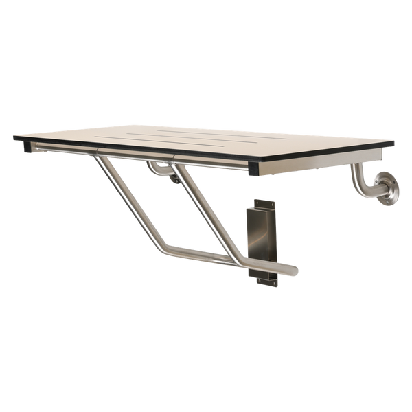 Metlam Accessible Folding Shower Seat With 3 Bevelled Slots In Phenolic