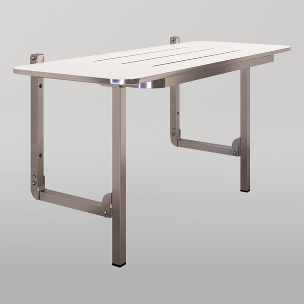 Metlam Accessible Folding Shower Seat Lockable In Compact Laminate