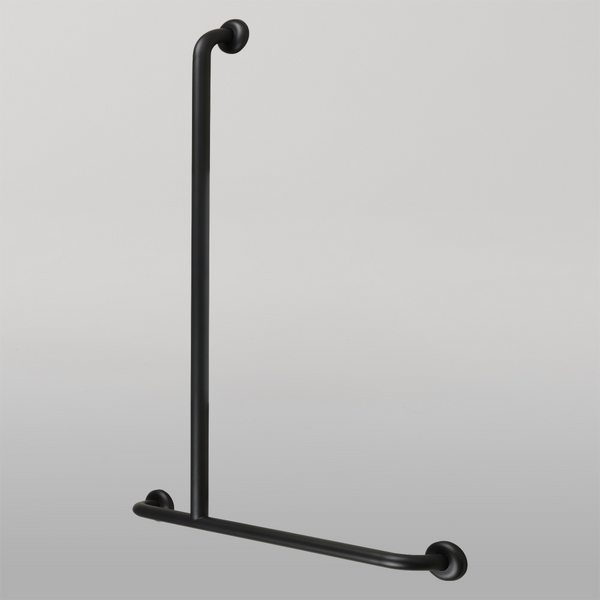 Metlam Offset Flush Mount Shower Grab Rail Left Hand In Designer Black