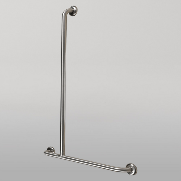 Metlam Offset Flush Mount Shower Grab Rail Left Hand In Satin Stainless Steel
