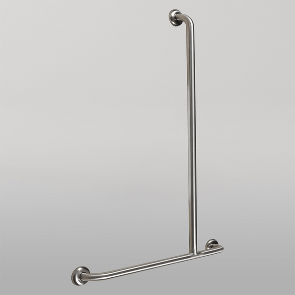 Metlam Offset Flush Mount Shower Grab Rail Right Hand In Satin Stainless Steel
