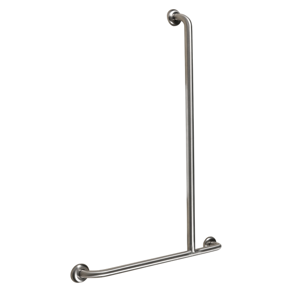 Metlam Offset Flush Mount Shower Grab Rail Right Hand In Satin Stainless Steel