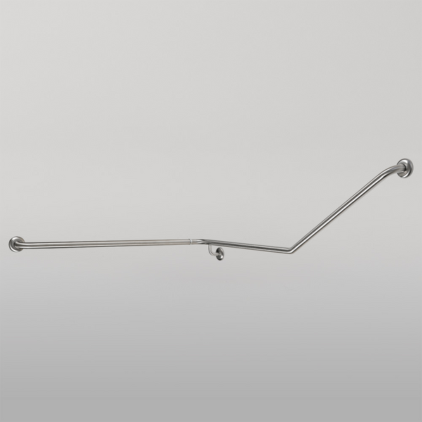 Metlam 30 Degree Flush Mount Wrap Around Grab Rail Modular Left Hand In Satin Stainless Steel