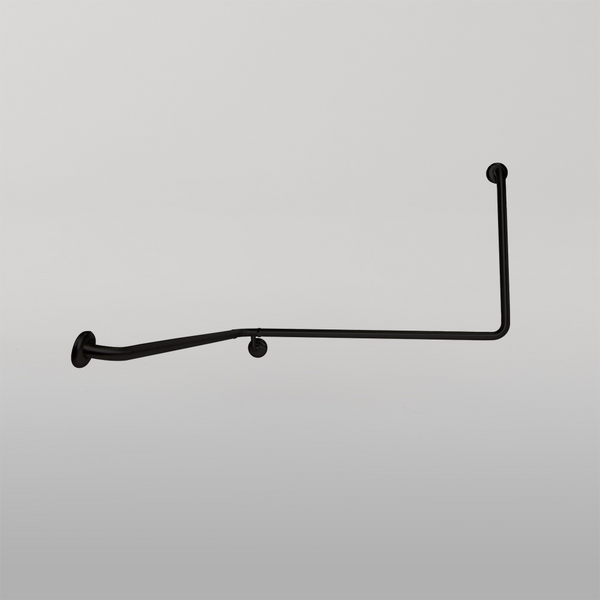 Metlam 90 Degree Flush Mount Wrap Around Grab Rail Modular Left Hand In Designer Black