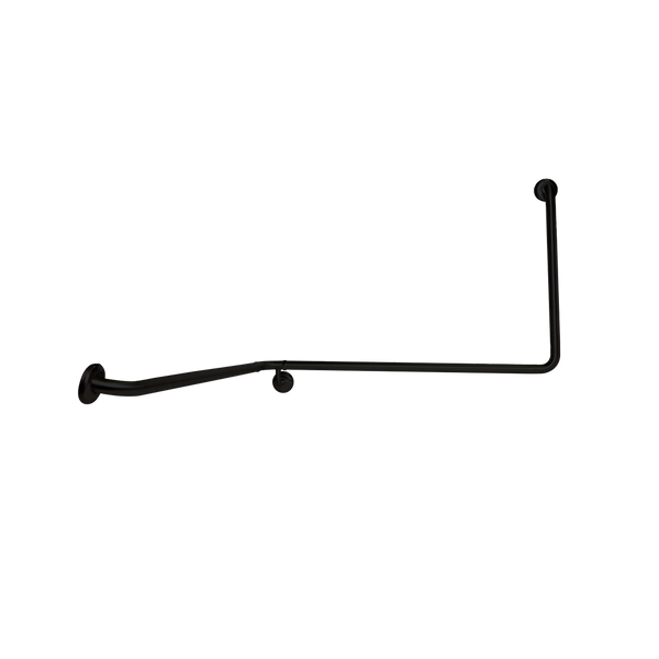 Metlam 90 Degree Flush Mount Wrap Around Grab Rail Modular Left Hand In Designer Black
