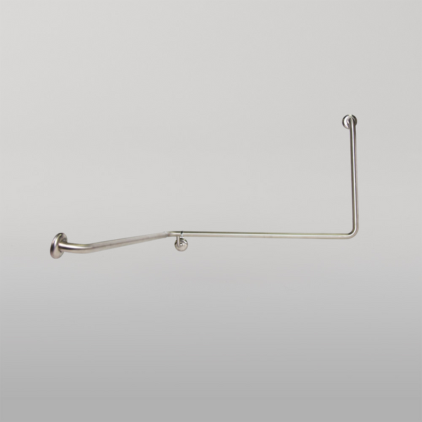 Metlam 90 Degree Flush Mount Wrap Around Grab Rail Modular Left Hand In Satin Stainless Steel