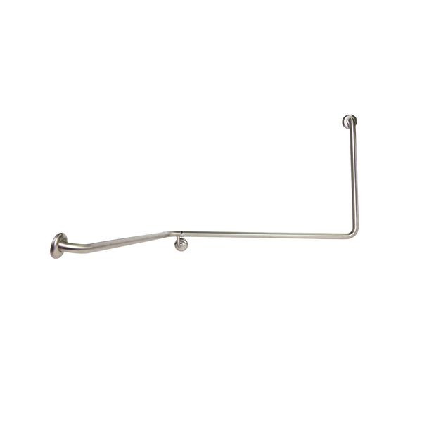 Metlam 90 Degree Flush Mount Wrap Around Grab Rail Modular Left Hand In Satin Stainless Steel