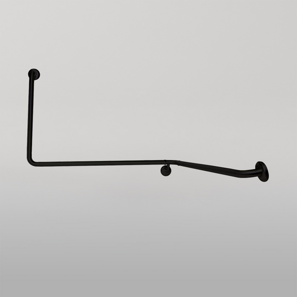 Metlam 90 Degree Flush Mount Wrap Around Grab Rail Modular Right Hand In Designer Black