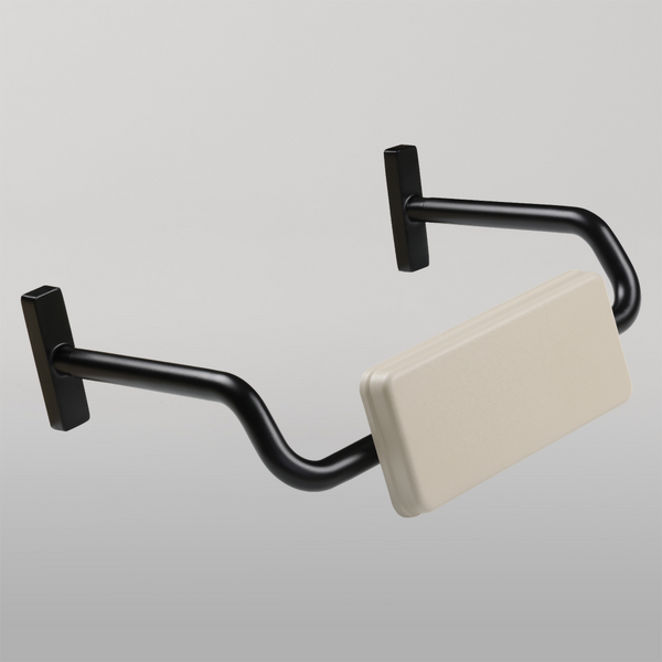 Metlam Curved Rail Padded Backrest In Designer Black