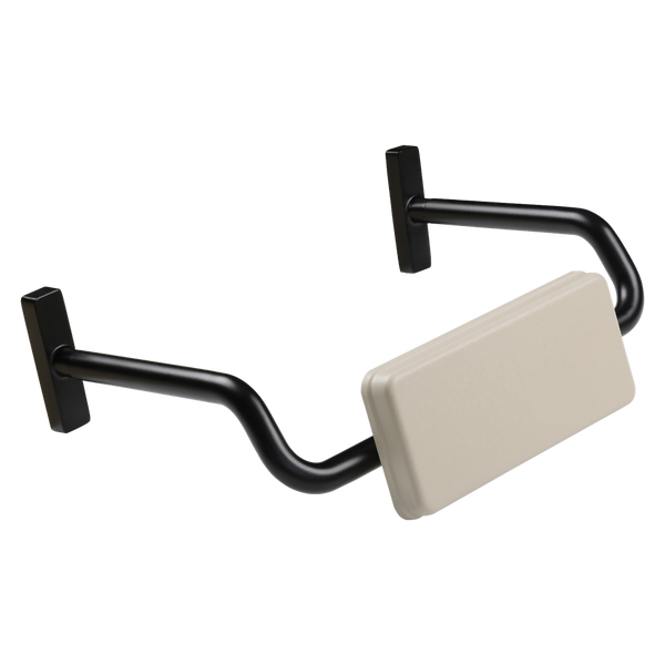 Metlam Curved Rail Padded Backrest In Designer Black